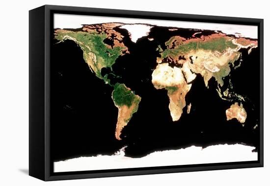 Photomosaic of Earth Without Cloud Cover-null-Framed Premier Image Canvas