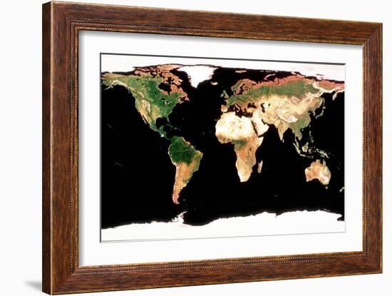 Photomosaic of Earth Without Cloud Cover-null-Framed Giclee Print