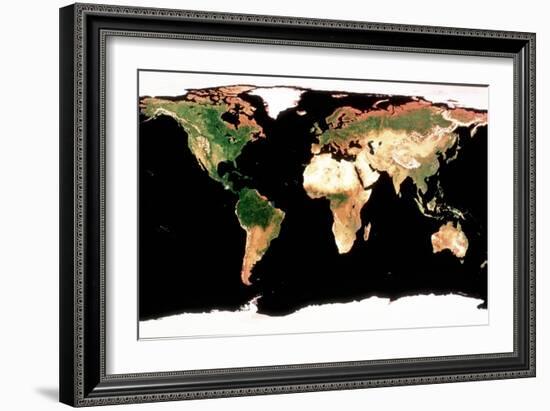 Photomosaic of Earth Without Cloud Cover-null-Framed Giclee Print