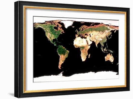 Photomosaic of Earth Without Cloud Cover-null-Framed Giclee Print