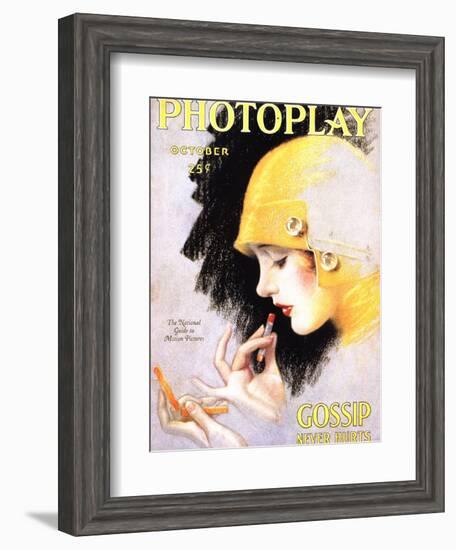 Photoplay Lipsticks Putting On Magazine, USA, 1920-null-Framed Giclee Print