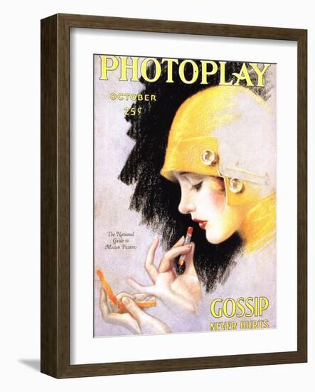 Photoplay Lipsticks Putting On Magazine, USA, 1920-null-Framed Giclee Print