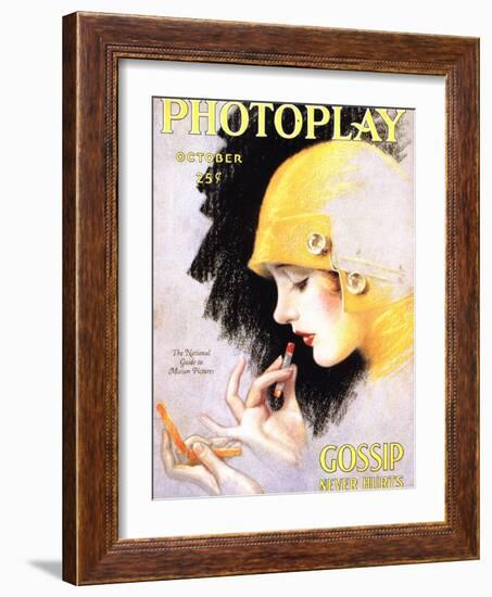 Photoplay Lipsticks Putting On Magazine, USA, 1920-null-Framed Giclee Print