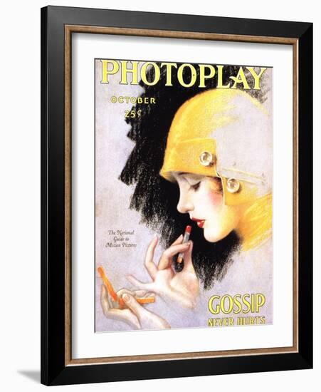 Photoplay Lipsticks Putting On Magazine, USA, 1920-null-Framed Giclee Print