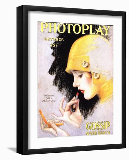 Photoplay Lipsticks Putting On Magazine, USA, 1920-null-Framed Giclee Print