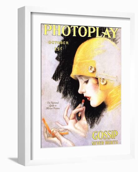 Photoplay Lipsticks Putting On Magazine, USA, 1920-null-Framed Giclee Print