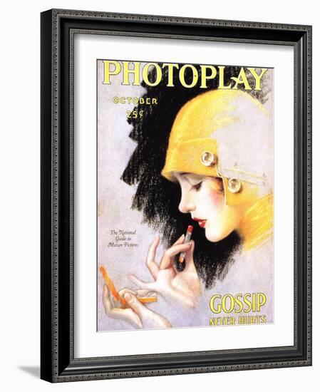 Photoplay Lipsticks Putting On Magazine, USA, 1920-null-Framed Giclee Print