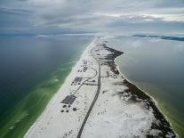 Flight over the Gulf of Mexico and Beach in Pensacola with Empty Road-photosounds-Photographic Print