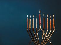 Traditional Holiday Symbols Jewish New Year Rosh Hashanah Celebration on Festive Table-photovs-Photographic Print