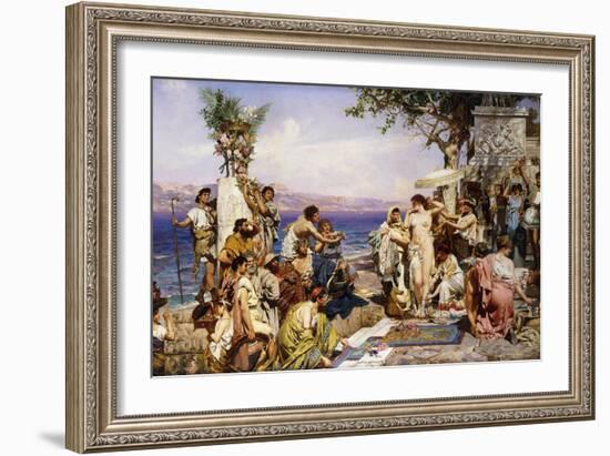 Phryne at the Festival of Poseidon, God of the Seas-Siemiradzki Henryk-Framed Giclee Print