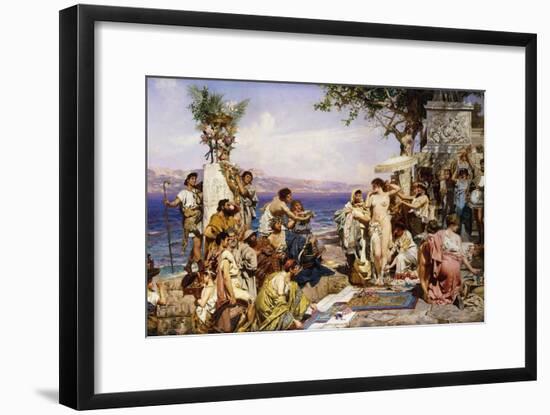 Phryne at the Festival of Poseidon, God of the Seas-Siemiradzki Henryk-Framed Giclee Print