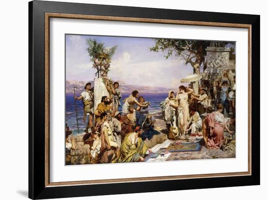 Phryne at the Festival of Poseidon, God of the Seas-Siemiradzki Henryk-Framed Giclee Print