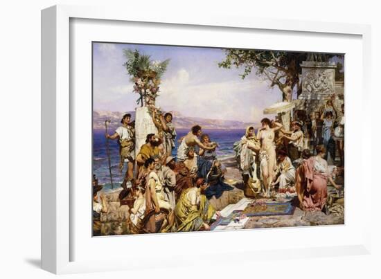 Phryne at the Festival of Poseidon, God of the Seas-Siemiradzki Henryk-Framed Giclee Print