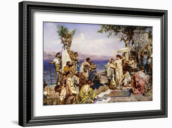 Phryne at the Festival of Poseidon, God of the Seas-Siemiradzki Henryk-Framed Giclee Print