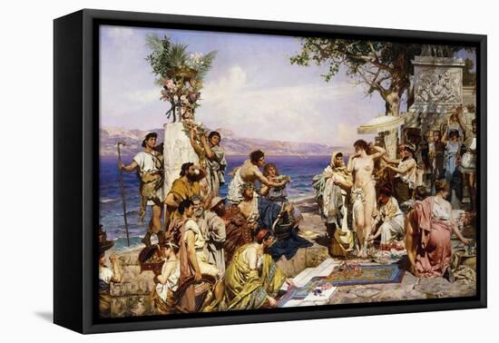 Phryne at the Festival of Poseidon, God of the Seas-Siemiradzki Henryk-Framed Premier Image Canvas