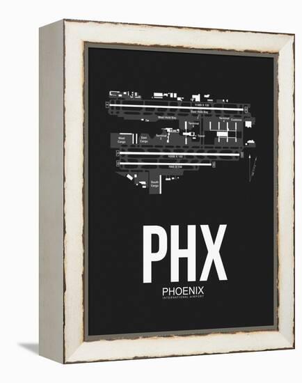 PHX Phoenix Airport Black-NaxArt-Framed Stretched Canvas