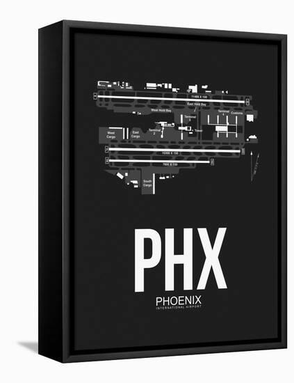 PHX Phoenix Airport Black-NaxArt-Framed Stretched Canvas