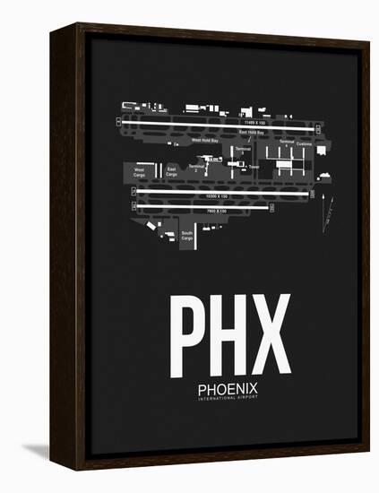 PHX Phoenix Airport Black-NaxArt-Framed Stretched Canvas