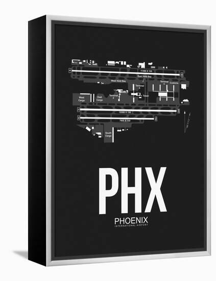 PHX Phoenix Airport Black-NaxArt-Framed Stretched Canvas