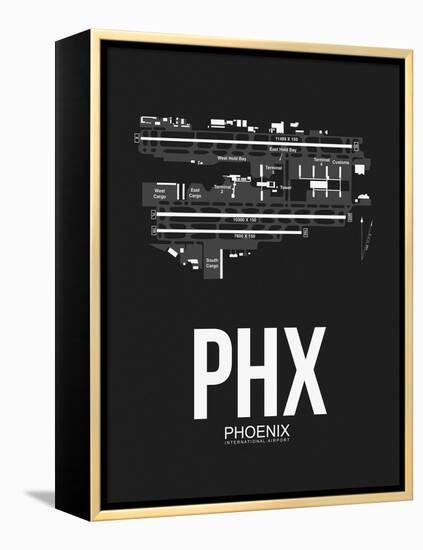 PHX Phoenix Airport Black-NaxArt-Framed Stretched Canvas