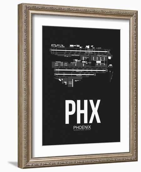 PHX Phoenix Airport Black-NaxArt-Framed Art Print