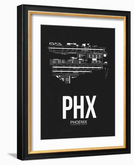 PHX Phoenix Airport Black-NaxArt-Framed Art Print