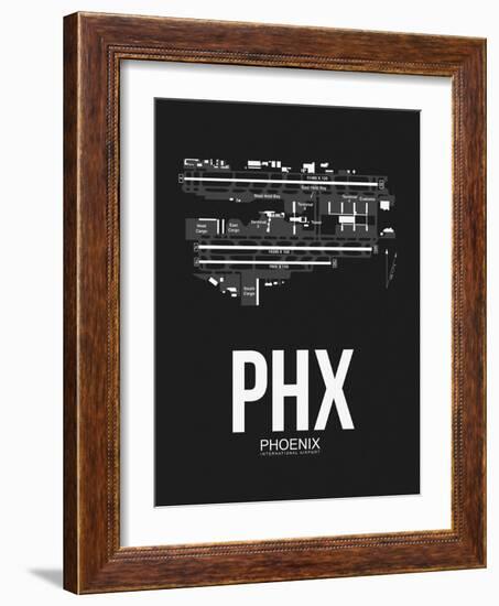 PHX Phoenix Airport Black-NaxArt-Framed Art Print