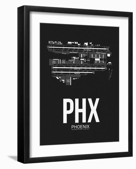 PHX Phoenix Airport Black-NaxArt-Framed Art Print