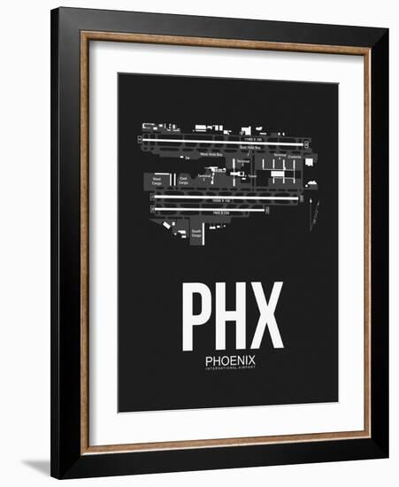 PHX Phoenix Airport Black-NaxArt-Framed Art Print