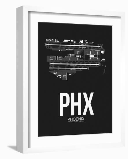 PHX Phoenix Airport Black-NaxArt-Framed Art Print