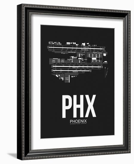 PHX Phoenix Airport Black-NaxArt-Framed Art Print