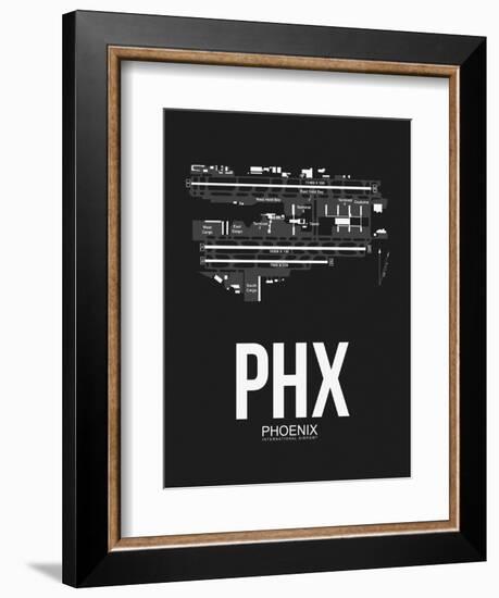 PHX Phoenix Airport Black-NaxArt-Framed Premium Giclee Print