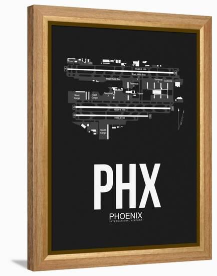 PHX Phoenix Airport Black-NaxArt-Framed Stretched Canvas