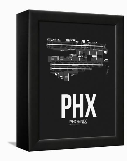 PHX Phoenix Airport Black-NaxArt-Framed Stretched Canvas