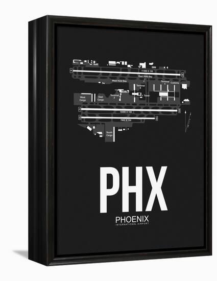 PHX Phoenix Airport Black-NaxArt-Framed Stretched Canvas