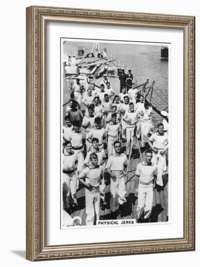 Physical Jerks, Exercise on Board HMS Devonshire, 1937-null-Framed Giclee Print