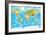 Physical Map of the World-Serban Bogdan-Framed Art Print