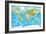 Physical Map of the World-Serban Bogdan-Framed Art Print