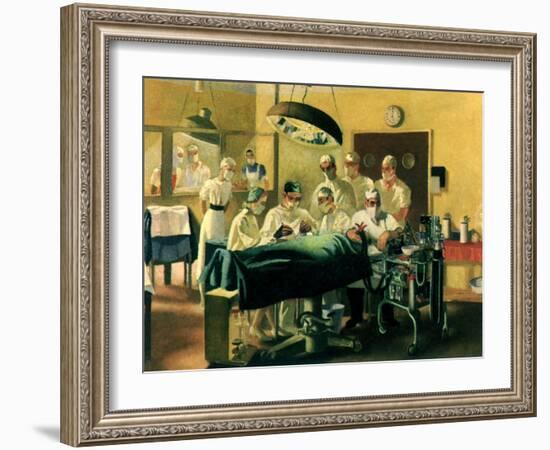 Physicians Operating, 1944-Anna Katrina Zinkeisen-Framed Giclee Print