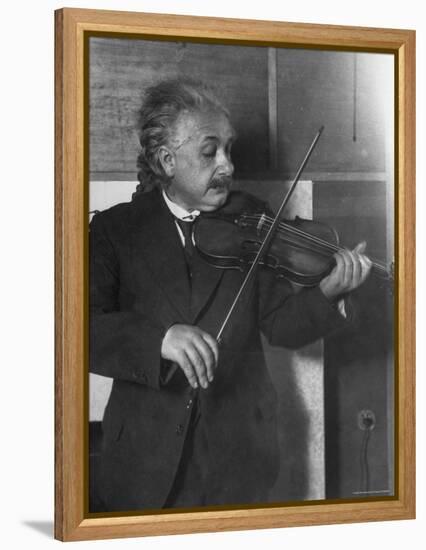 Physicist Albert Einstein Photographed by E. O. Hoppe Playing Violin-Emil Otto Hoppé-Framed Premier Image Canvas