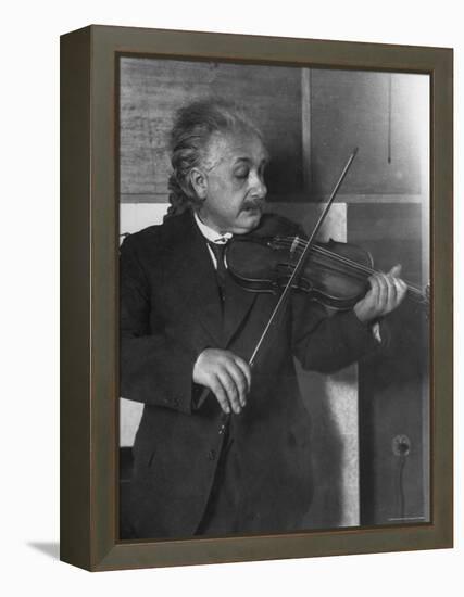 Physicist Albert Einstein Photographed by E. O. Hoppe Playing Violin-Emil Otto Hoppé-Framed Premier Image Canvas