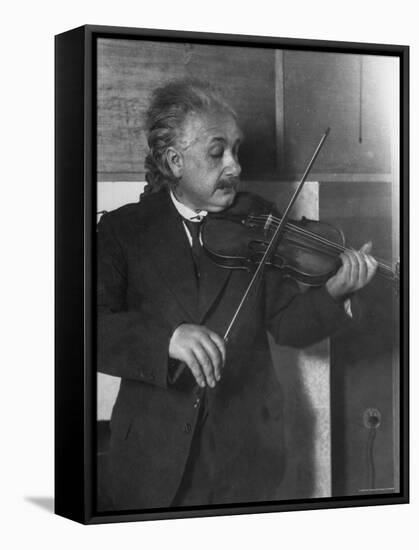 Physicist Albert Einstein Photographed by E. O. Hoppe Playing Violin-Emil Otto Hoppé-Framed Premier Image Canvas