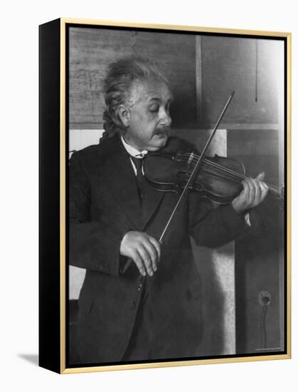 Physicist Albert Einstein Photographed by E. O. Hoppe Playing Violin-Emil Otto Hoppé-Framed Premier Image Canvas