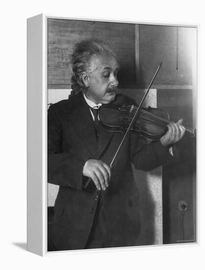 Physicist Albert Einstein Photographed by E. O. Hoppe Playing Violin-Emil Otto Hoppé-Framed Premier Image Canvas