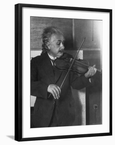 Physicist Albert Einstein Photographed by E. O. Hoppe Playing Violin-Emil Otto Hoppé-Framed Premium Photographic Print