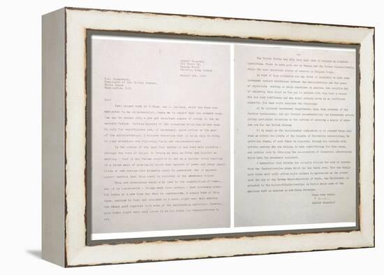 Physicist Albert Einstein's Letter to President Franklin Roosevelt, Aug. 2, 1939-null-Framed Stretched Canvas