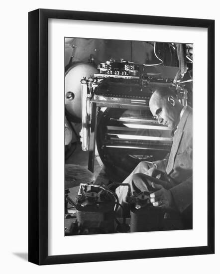 Physicist Dr. Carl D. Anderson at Inyokern Proving Grounds Doing Scientific Research-J^ R^ Eyerman-Framed Photographic Print