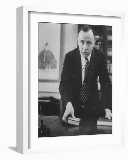 Physicist John A. Wheeler Attending a Meeting-Lisa Larsen-Framed Photographic Print