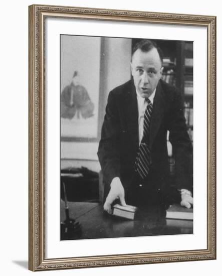 Physicist John A. Wheeler Attending a Meeting-Lisa Larsen-Framed Photographic Print