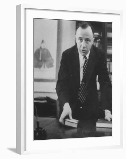 Physicist John A. Wheeler Attending a Meeting-Lisa Larsen-Framed Photographic Print